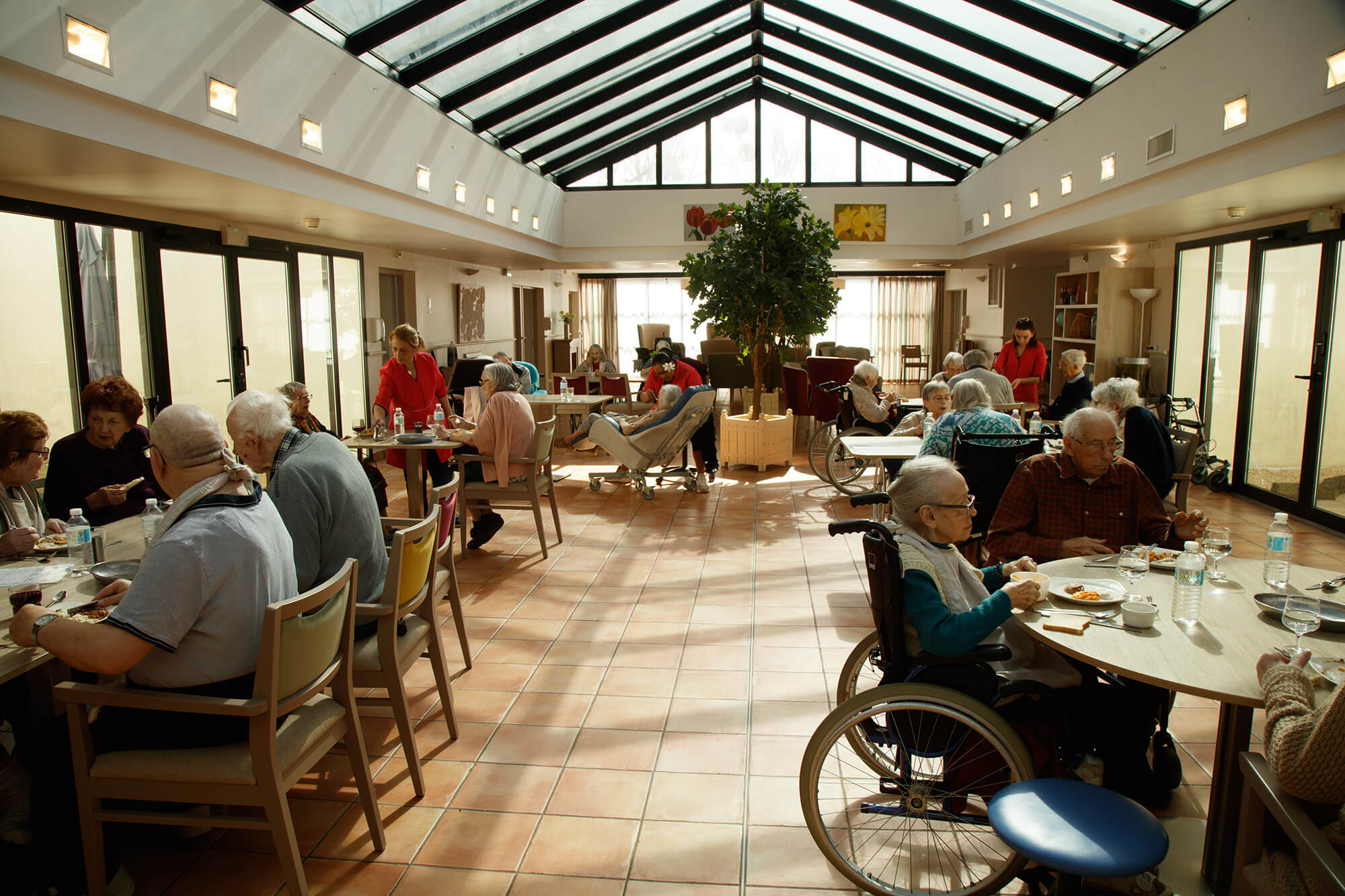 Salle de pause moderne offrant un moment de détente au Clos des Acacias